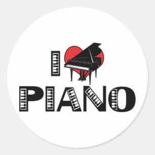 Sticker Rond I Love Piano