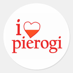 Sticker Rond I Love Pierogi