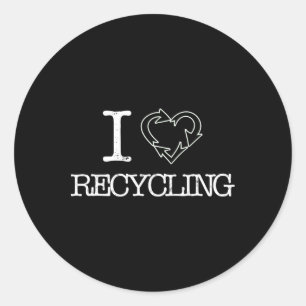 Sticker Rond I Love Recycling Climate Change Jour des terres Sc