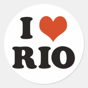 Sticker Rond I love Rio de Janeiro