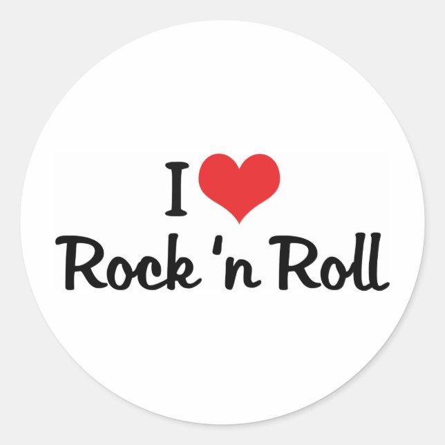 Sticker Rond I Love Rock 'n Roll (Devant)