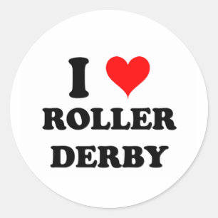 Sticker Rond I Love Roller Derby