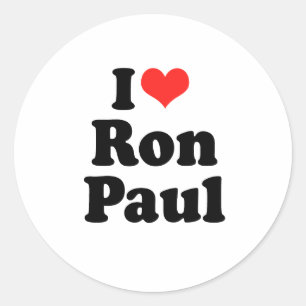 Sticker Rond I Love Ron Paul