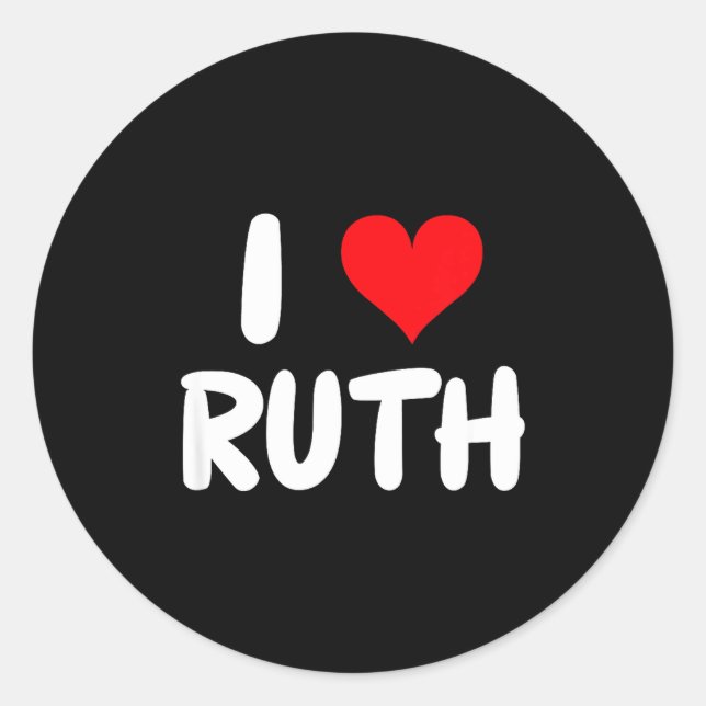 Sticker Rond I Love Ruth - Heart - Name  (Devant)