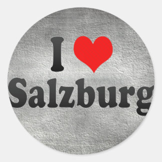 Sticker Rond I Love Salzburg, Autriche