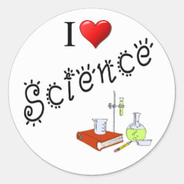 Sticker Rond I Love Science Heart Lab