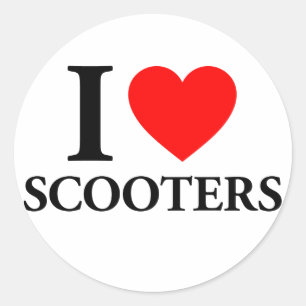 Sticker Rond I Love Scooters