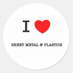 Sticker Rond I Love SHEET METAL & PLASTICS
