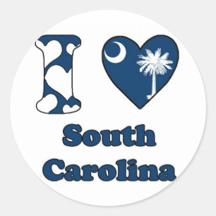 Sticker Rond I love South Carolina