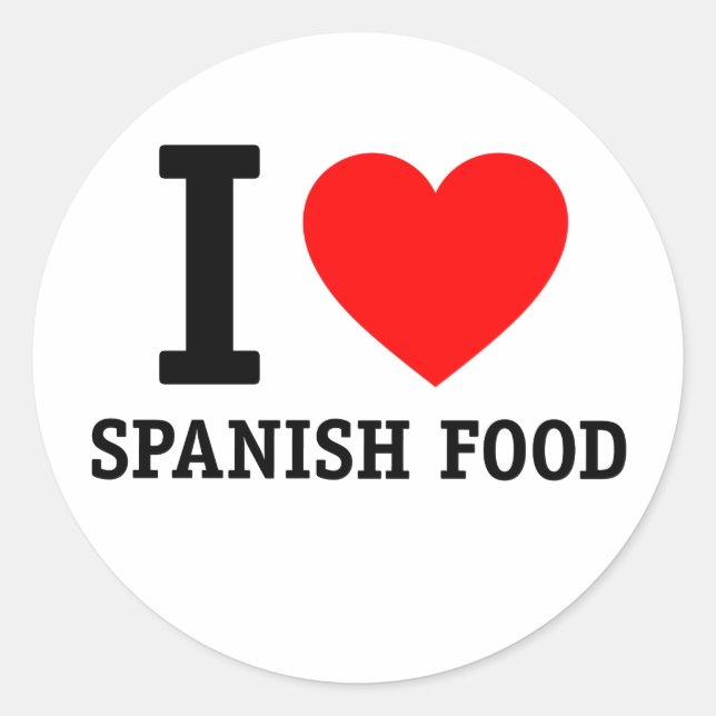Sticker Rond I Love Spanish Food (Devant)