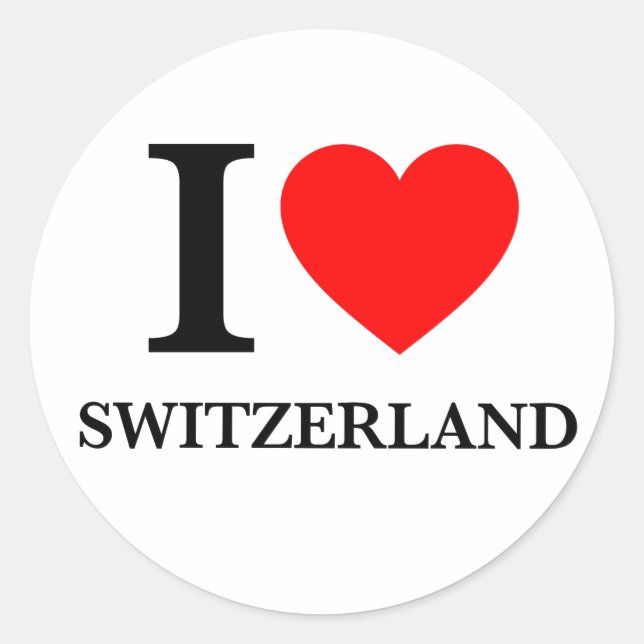 Sticker Rond I Love Switzerland (Devant)
