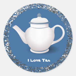 Sticker Rond I Love Tea, design populaire