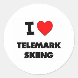 Sticker Rond I Love Telemark Skiing