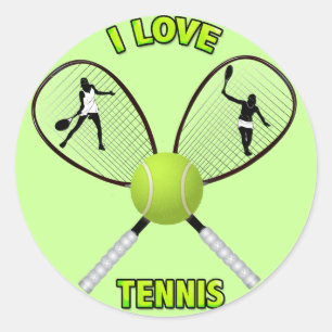 STICKER ROND I LOVE TENNIS