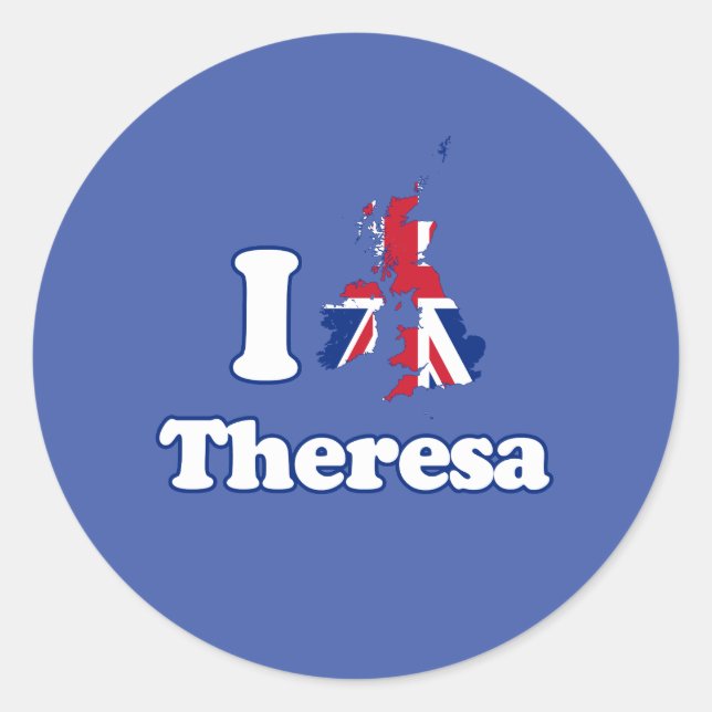 Sticker Rond I Love Theresa - GBR -- - (Devant)