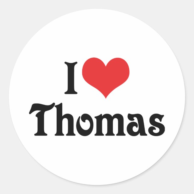 Sticker Rond I Love Thomas (Devant)