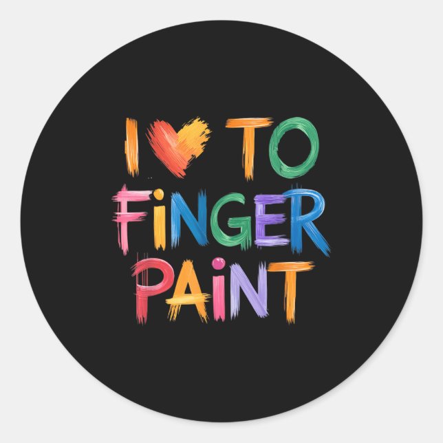 Sticker Rond I Love To Finger Paint I'm Paint Couple Valentine  (Devant)