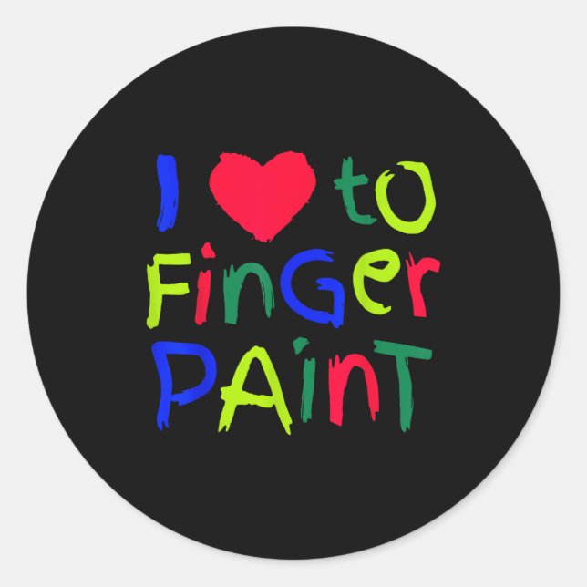 Sticker Rond I Love To Finger Paint Matching I'm Paint Couple V (Devant)