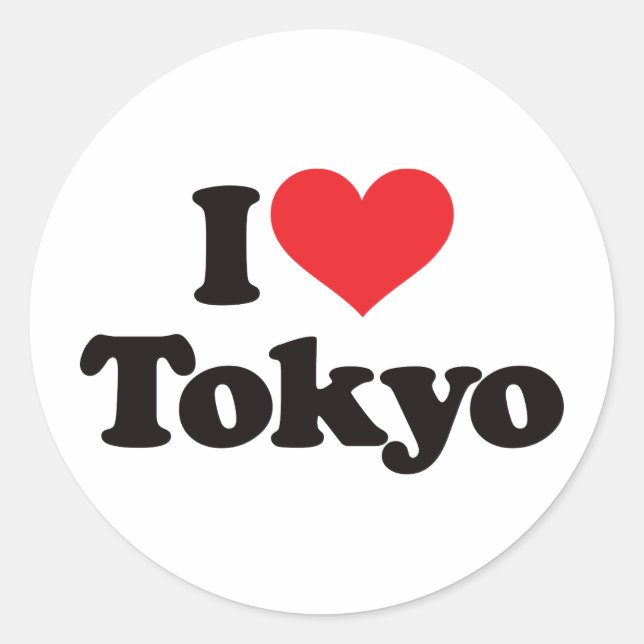 Sticker Rond I Love Tokyo (Devant)