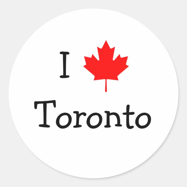 Sticker Rond I Love Toronto (Devant)