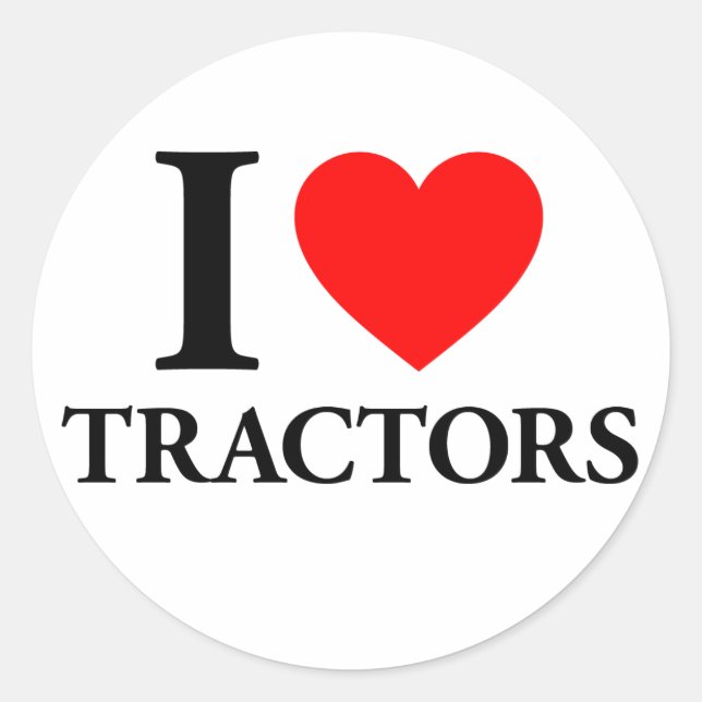 Sticker Rond I Love Tracteurs (Devant)