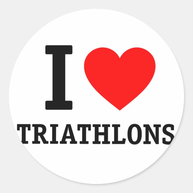 Sticker Rond I Love Triathlon (Devant)