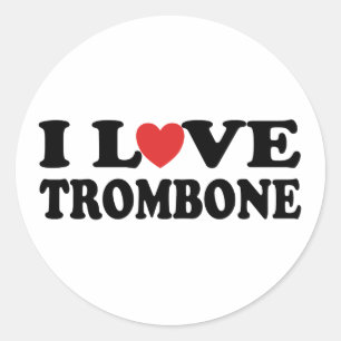 Sticker Rond I Love Trombone