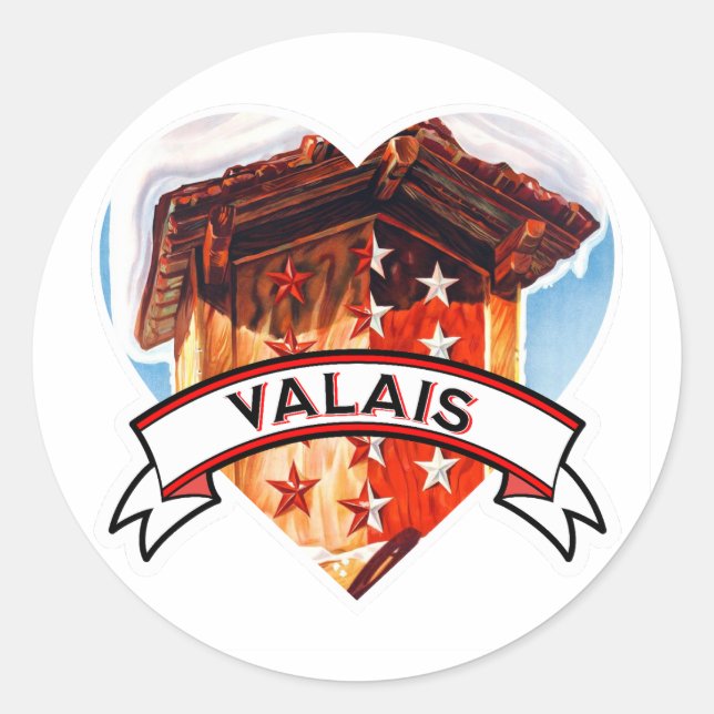 Sticker Rond I Love Valais (Devant)