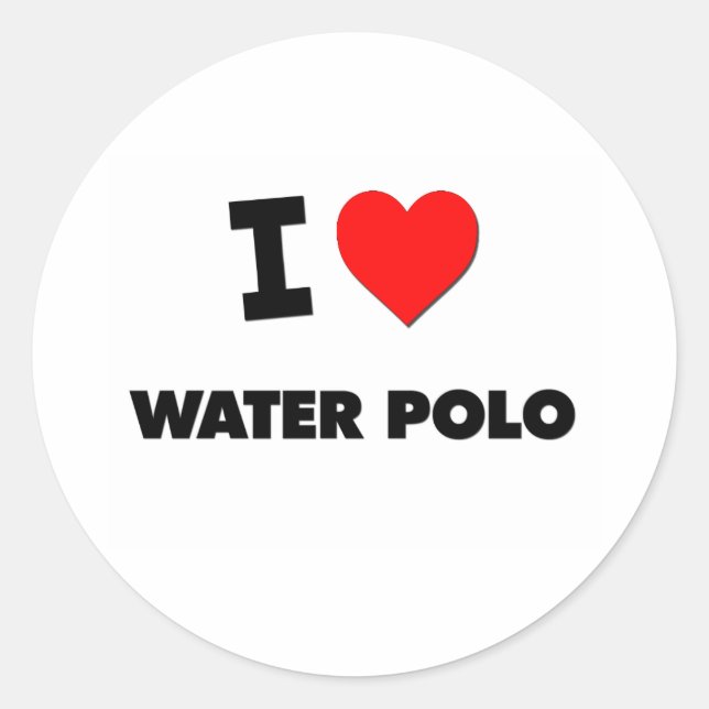 Sticker Rond I Love Water Polo (Devant)