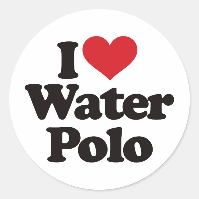 Sticker Rond I Love Water Polo (Devant)