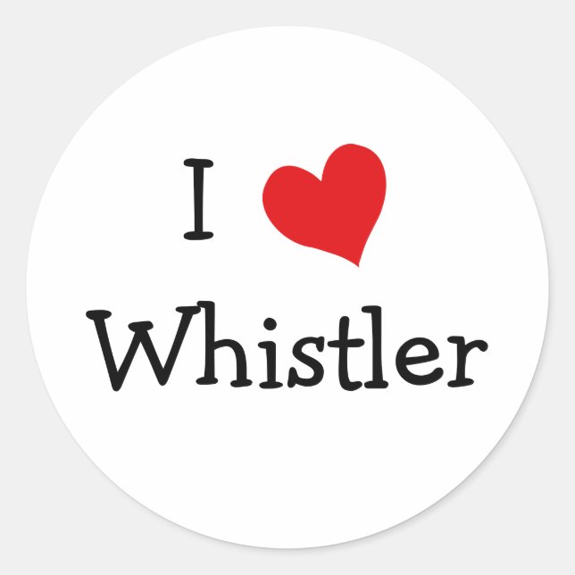 Sticker Rond I Love Whistler (Devant)