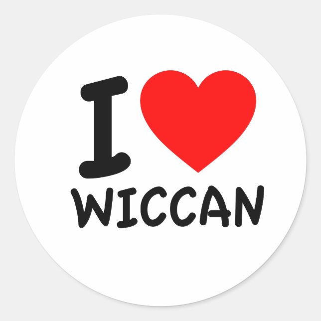 Sticker Rond I Love Wiccan (Devant)