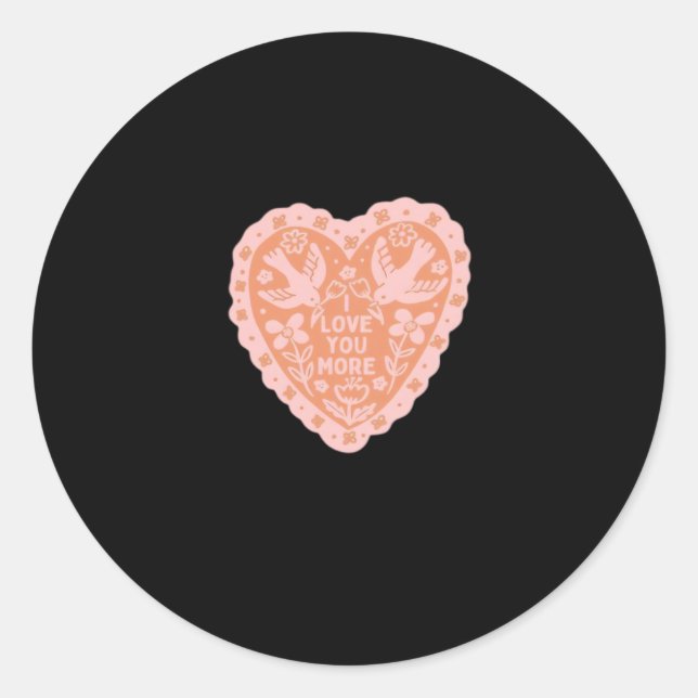 Sticker Rond I Love You More Heart Graphic Style  (Devant)