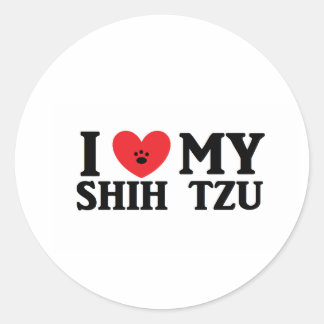 Sticker Rond I ♥ My Shih Tzu