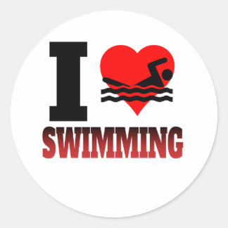 Sticker Rond I natation de coeur
