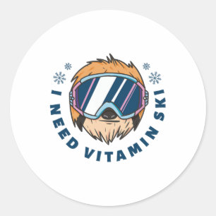 Sticker Rond I Need Vitamine Ski