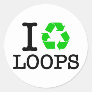 Sticker Rond I Recycler les boucles