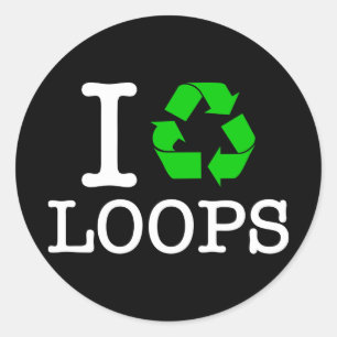 Sticker Rond I Recycler les boucles