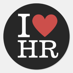 Sticker Rond I ❤️ RH pour la gestion des RH Étudiants/Faculté P