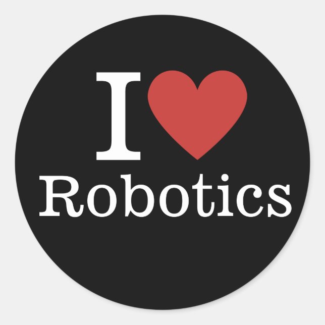 Sticker Rond I ❤️ Robotique pour les étudiants / Faculté PERSON (Devant)