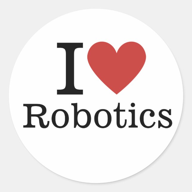 Sticker Rond I ❤️ Robotique pour les étudiants / Faculté PERSON (Devant)