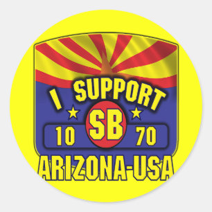 Sticker Rond I Support SB1070 - Arizona USA