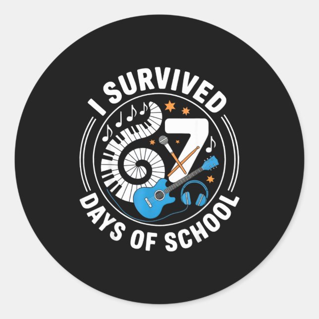 Sticker Rond I Survived 67 Days Of School - Teachers Students M (Devant)