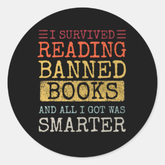 Sticker Rond I Survived Lecture Interdite Livres Livre Bookahol