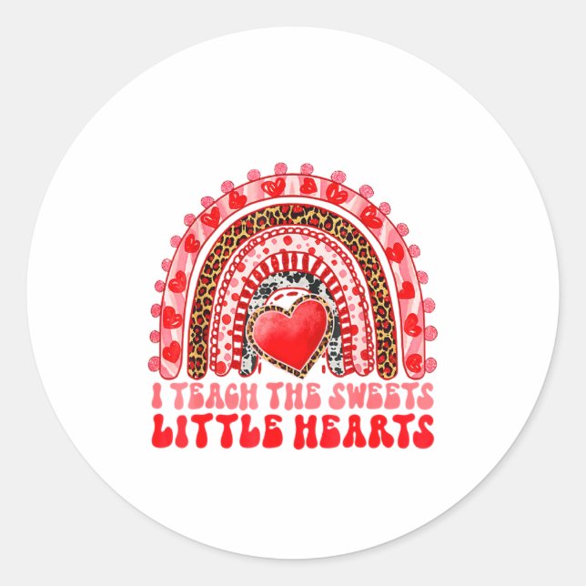 Sticker Rond I Teach The Sweetest Little Heart Funny Valentine  (Devant)