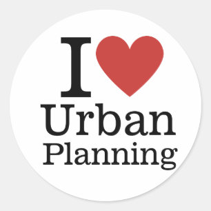Sticker Rond I ❤️ Urbanisme pour les étudiants/Faculté CUSTOM