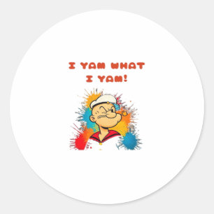 Sticker Rond I Yam What I Yam Classic Sloth Trendy