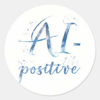 Sticker Rond IA-Positive Text Art