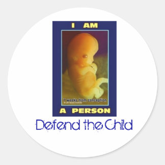 Sticker Rond IamaPerson3, Défendre l'enfant