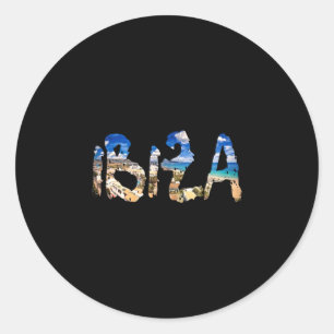 Sticker Rond Ibiza espagne plage palmier